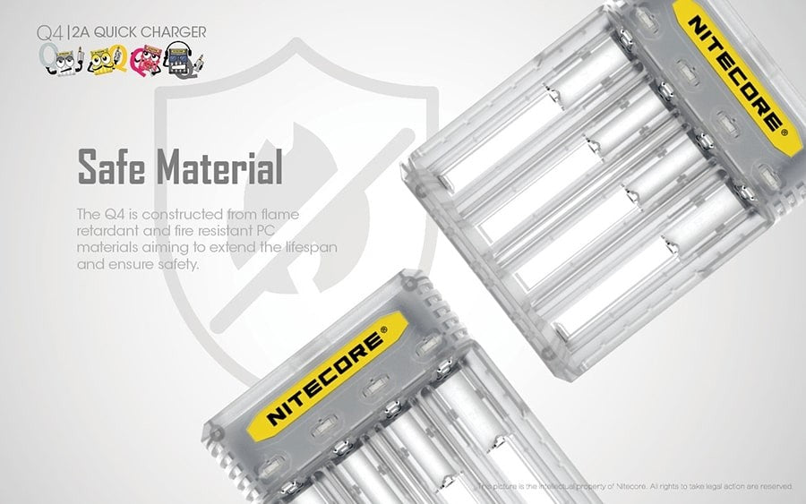 Φορτιστής Nitecore Q4 - Quick charger - 2A/24W Lemonade | www.lightgear.gr