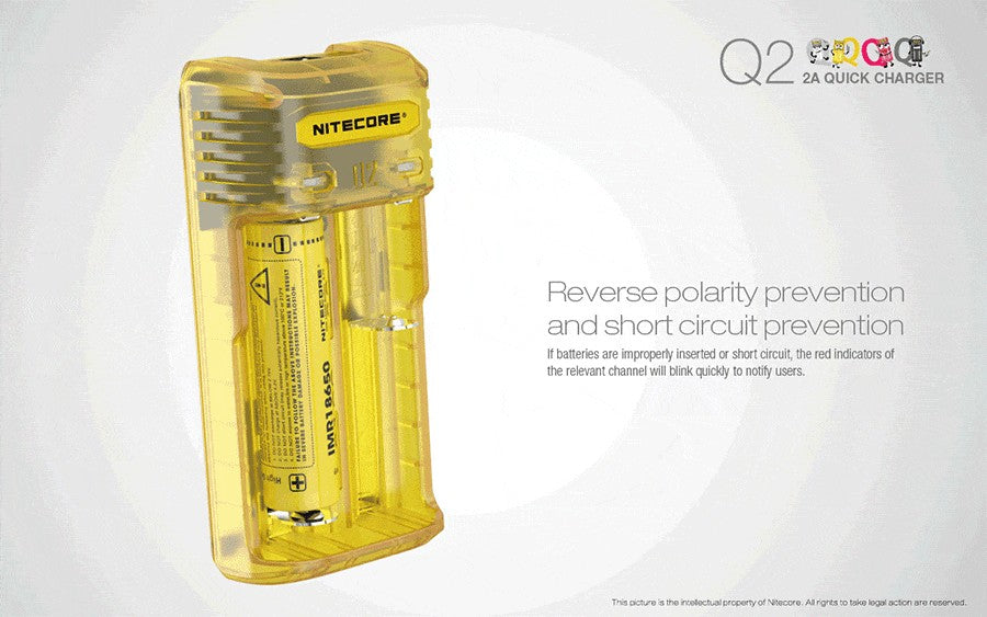 Φορτιστής Nitecore Q2 - Quick charger - 2A/12W Pink | www.lightgear.gr