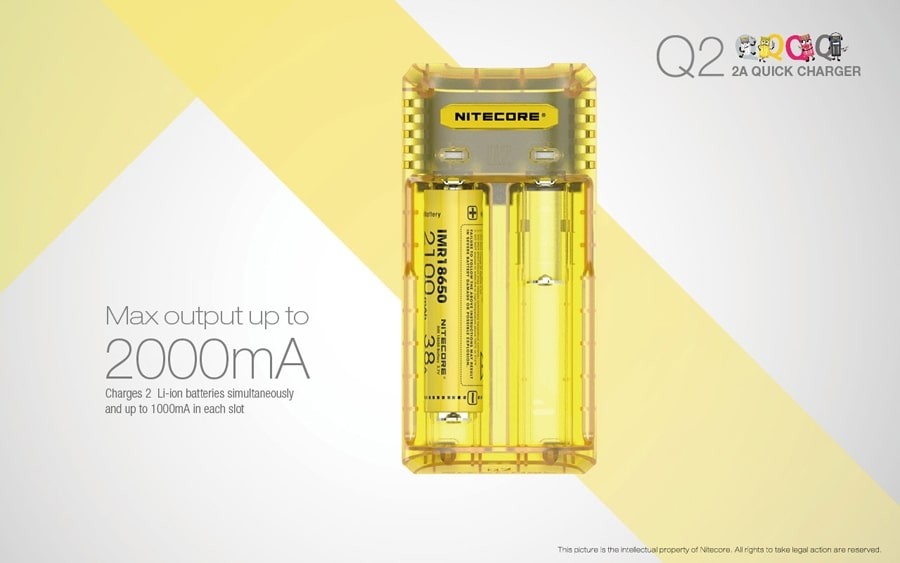 Φορτιστής Nitecore Q2 - Quick charger - 2A/12W Mango | www.lightgear.gr