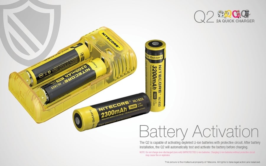 Φορτιστής Nitecore Q2 - Quick charger - 2A/12W Mango | www.lightgear.gr