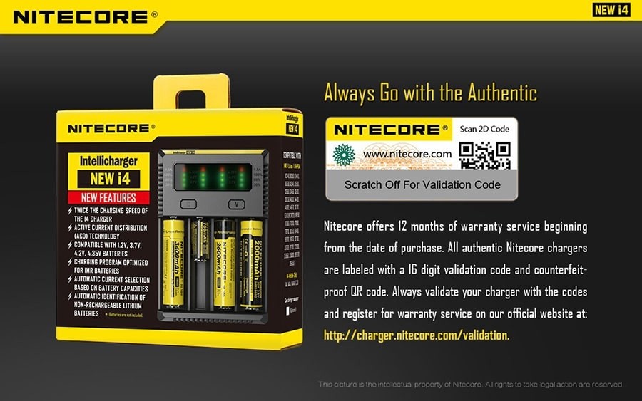 Φορτιστής Nitecore New i4 | www.lightgear.gr