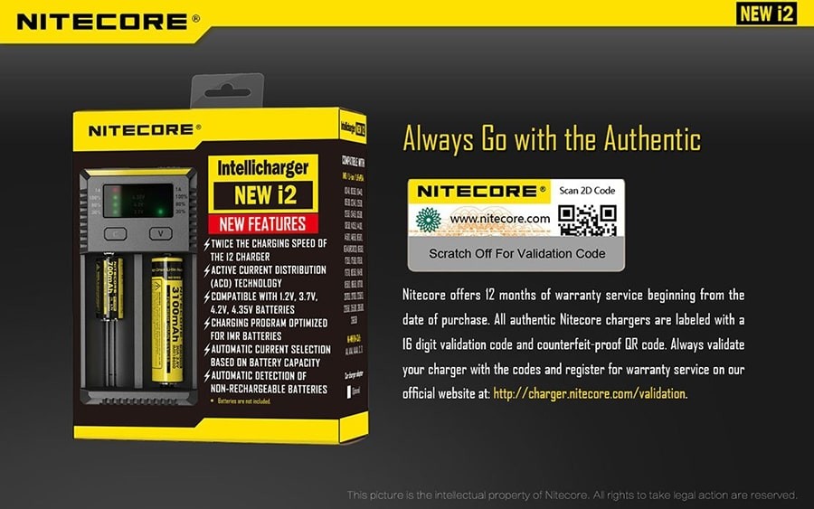 Φορτιστής Nitecore i2EU | www.lightgear.gr