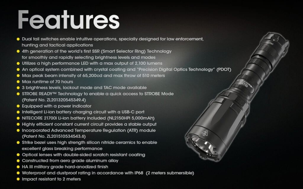 Επαναφορτιζόμενος Φακός Nitecore SRT6i | www.lightgear.gr