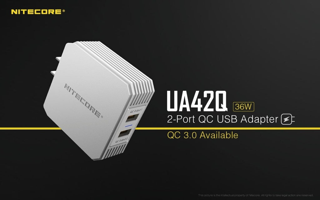 Τροφοδοτικό USB Nitecore UA42Q Quick charge 3.0 | www.lightgear.gr