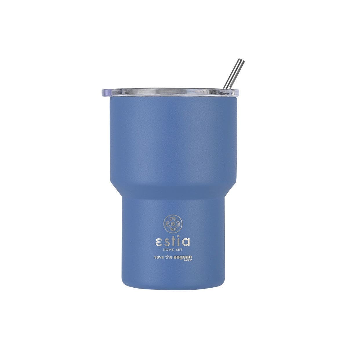 Ανοξείδωτο Ποτήρι Θερμός με Καλαμάκι Estia Save the Aegean Mug Lite 400ml | www.lightgear.gr
