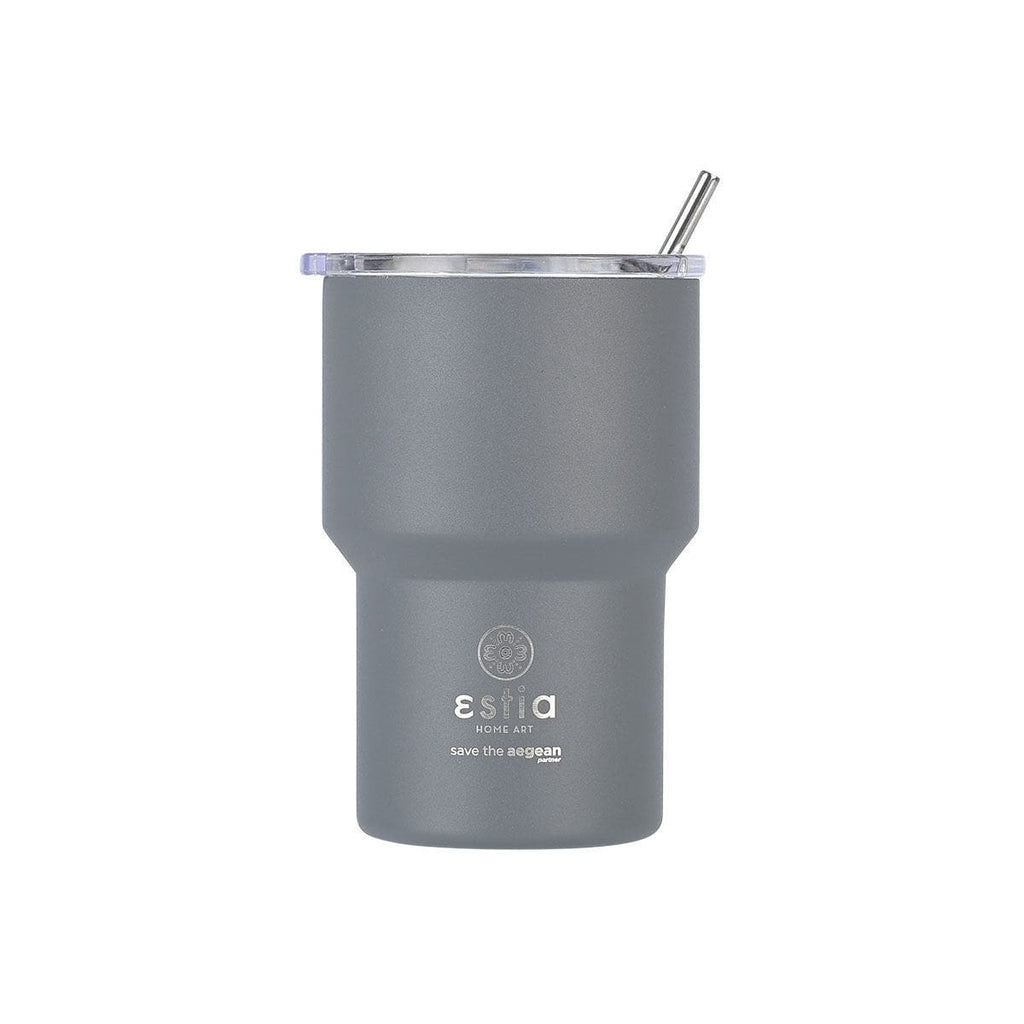 Ανοξείδωτο Ποτήρι Θερμός με Καλαμάκι Estia Save the Aegean Mug Lite 400ml | www.lightgear.gr