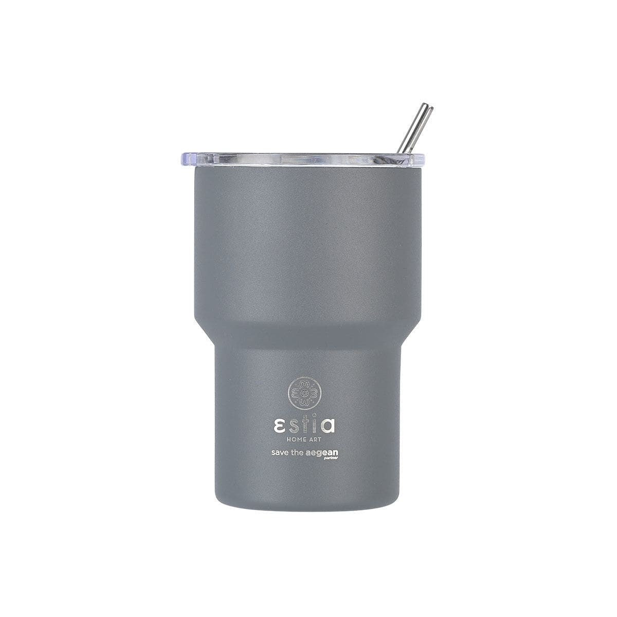 Ανοξείδωτο Ποτήρι Θερμός με Καλαμάκι Estia Save the Aegean Mug Lite 400ml | www.lightgear.gr