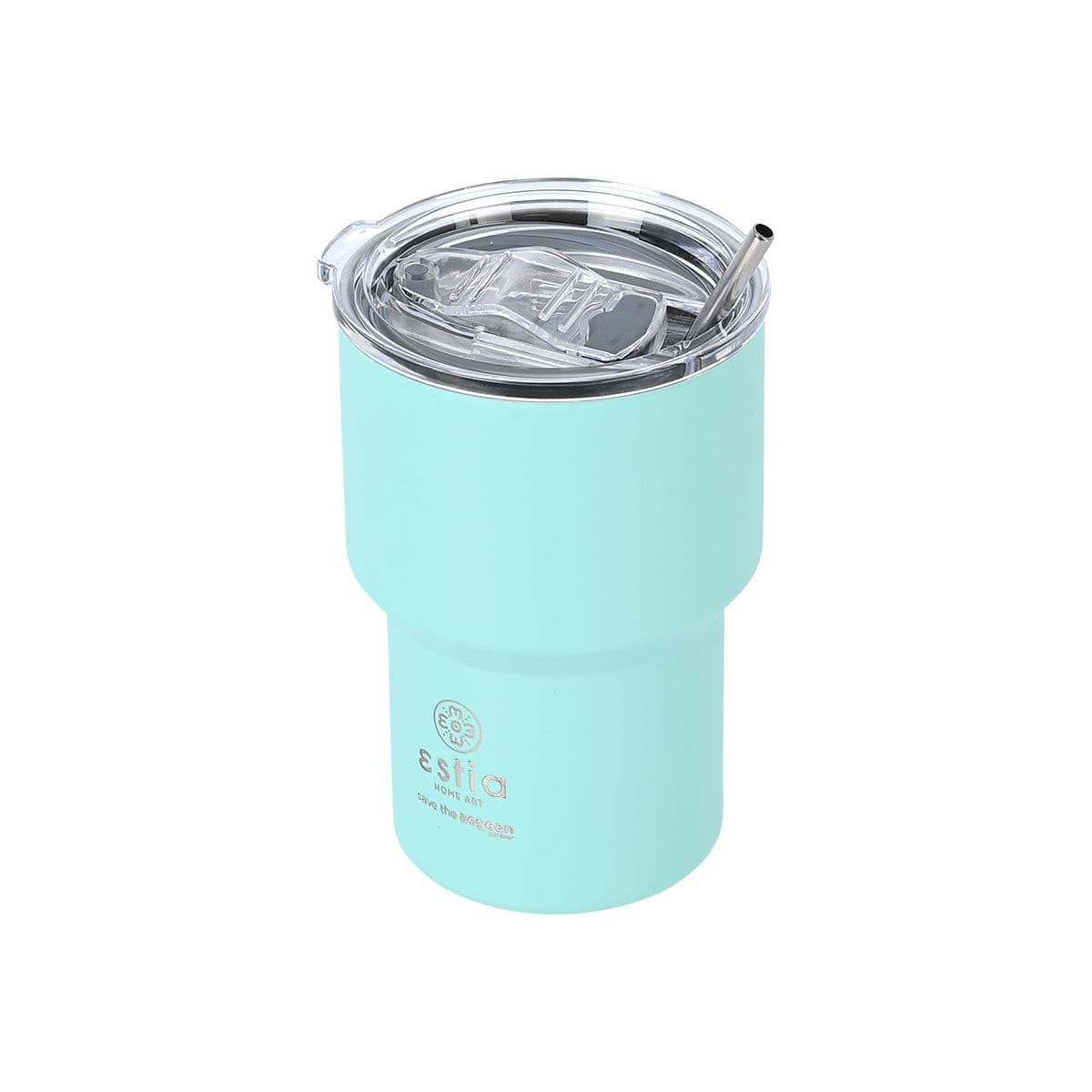 Ανοξείδωτο Ποτήρι Θερμός με Καλαμάκι Estia Save the Aegean Mug Lite 400ml | www.lightgear.gr