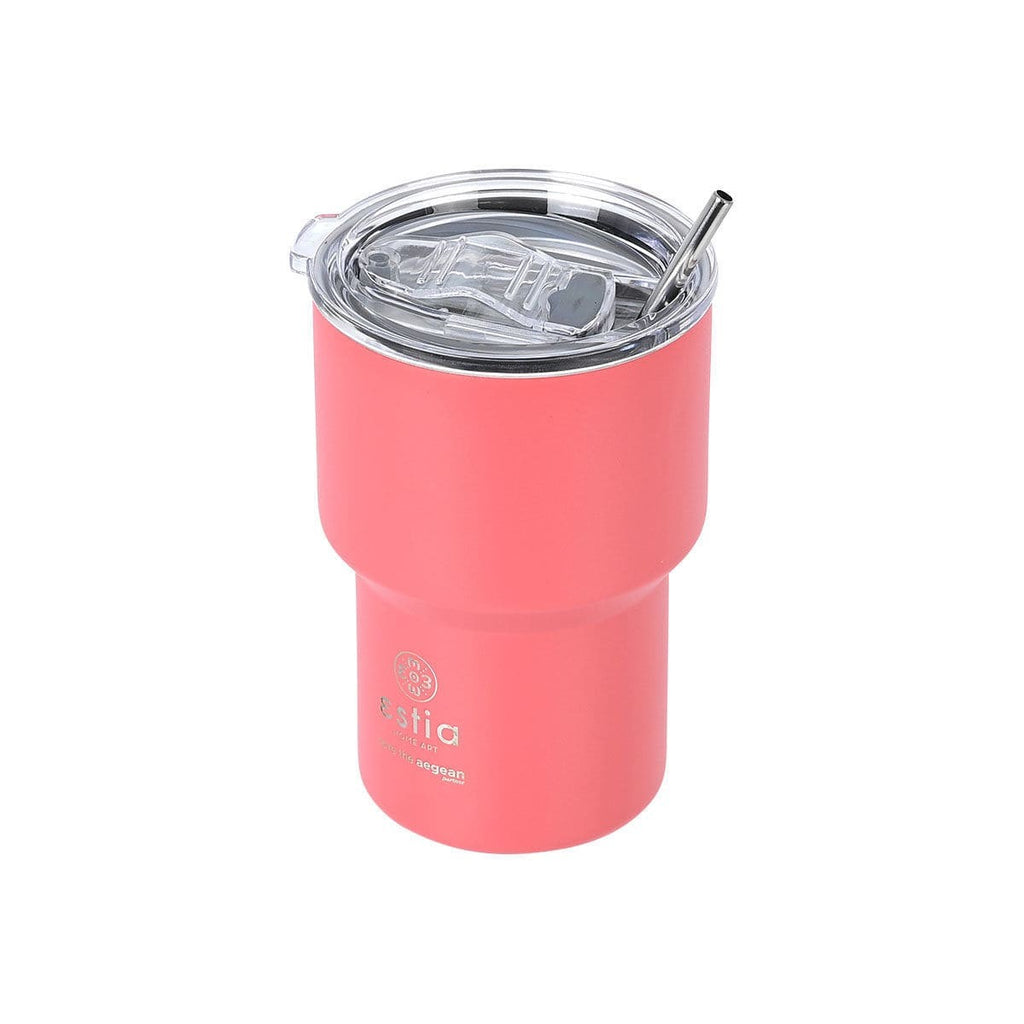 Ανοξείδωτο Ποτήρι Θερμός με Καλαμάκι Estia Save the Aegean Mug Lite 400ml | www.lightgear.gr