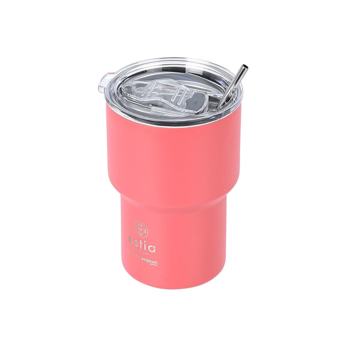 Ανοξείδωτο Ποτήρι Θερμός με Καλαμάκι Estia Save the Aegean Mug Lite 400ml | www.lightgear.gr