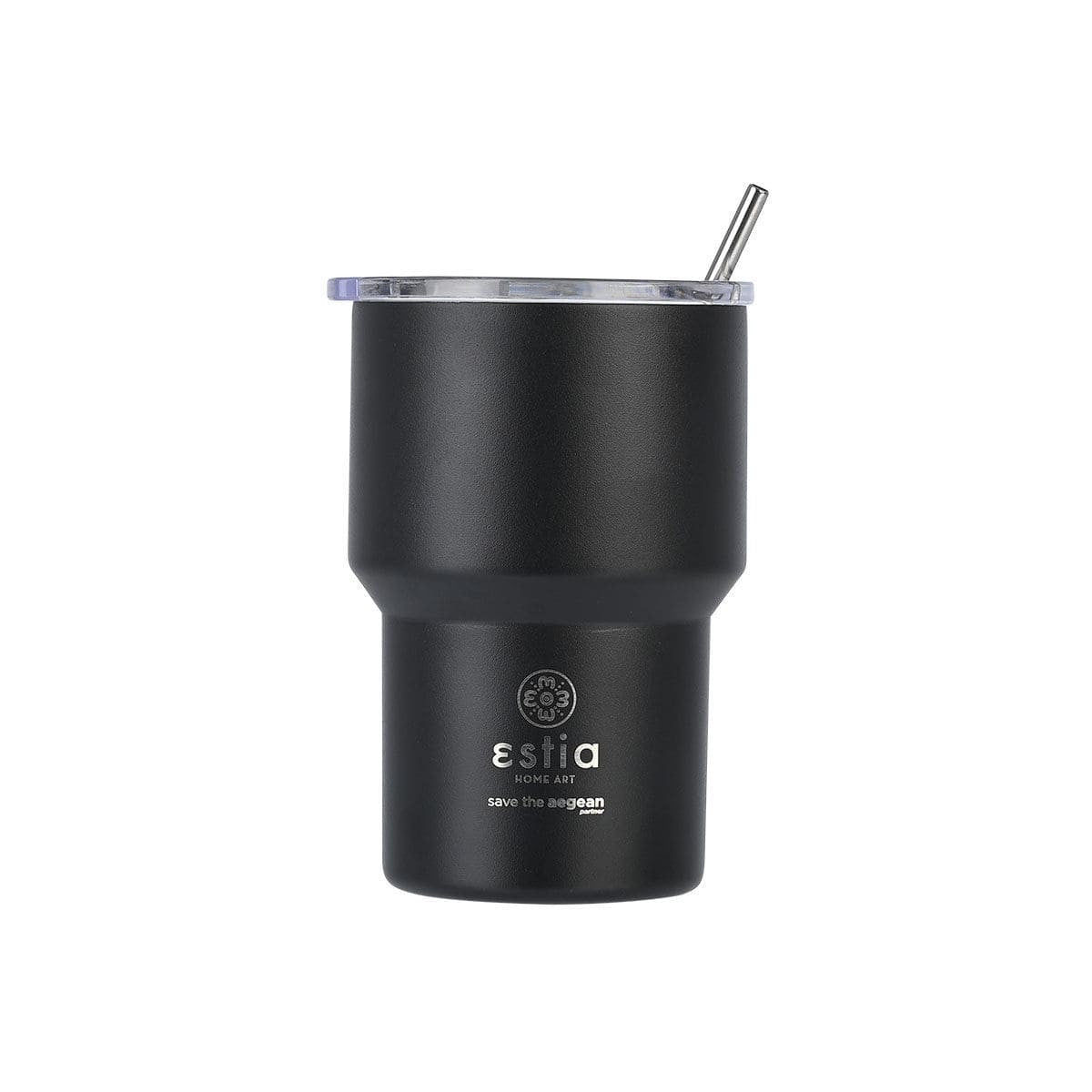 Ανοξείδωτο Ποτήρι Θερμός με Καλαμάκι Estia Save the Aegean Mug Lite 400ml | www.lightgear.gr