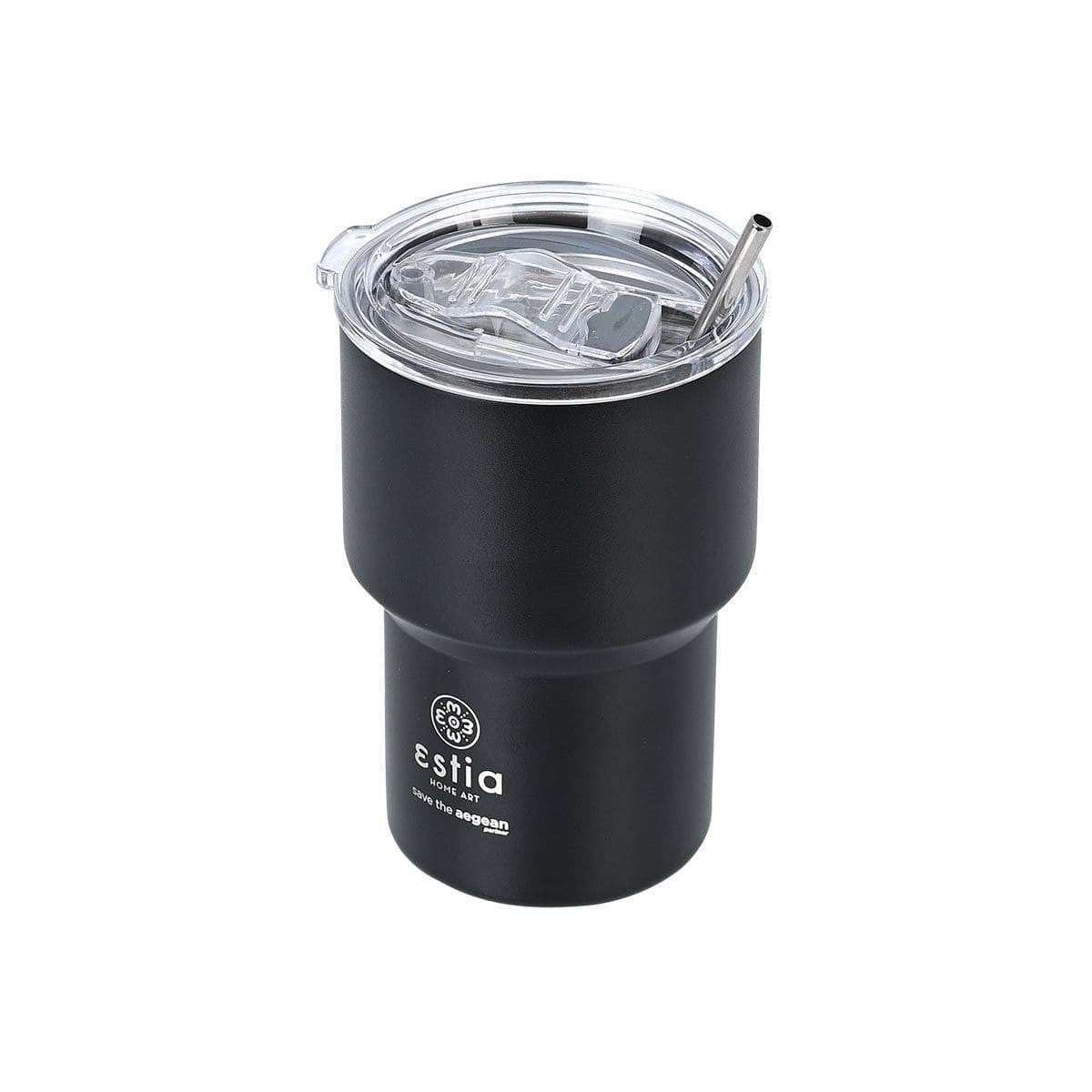 Ανοξείδωτο Ποτήρι Θερμός με Καλαμάκι Estia Save the Aegean Mug Lite 400ml | www.lightgear.gr