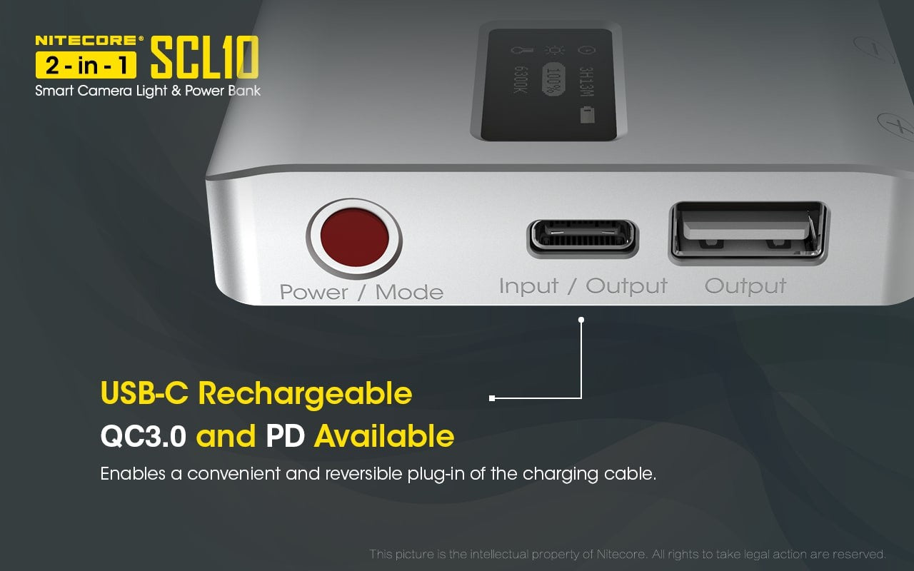 Powerbank + Camera Light Nitecore SCL10 | www.lightgear.gr