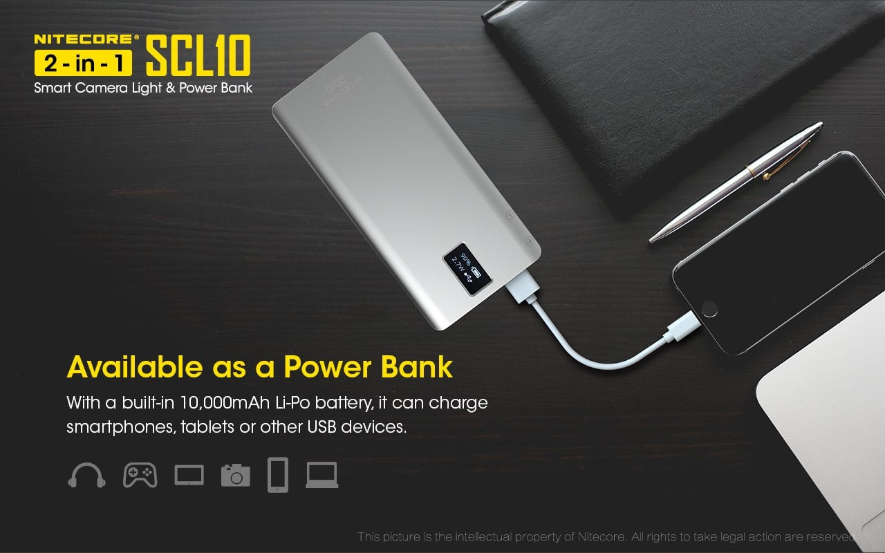 Powerbank + Camera Light Nitecore SCL10 | www.lightgear.gr