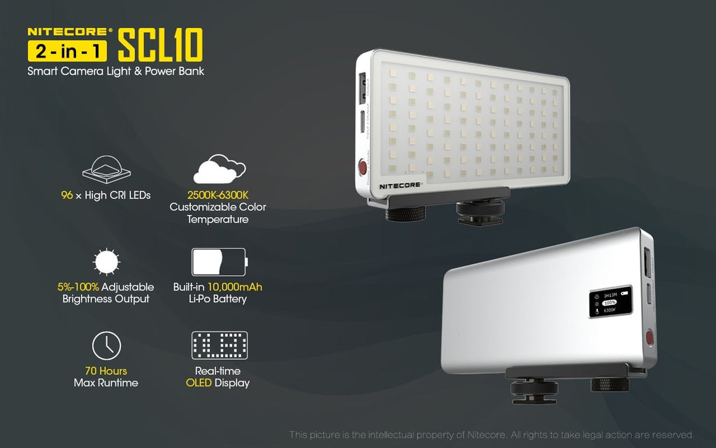 Powerbank + Camera Light Nitecore SCL10 | www.lightgear.gr