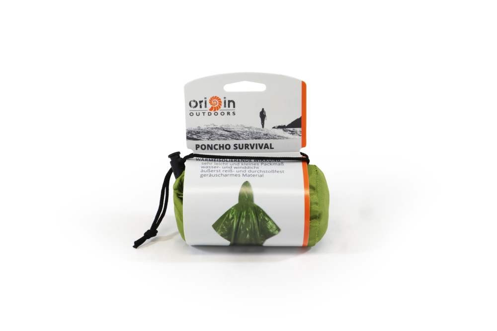 Αδιάβροχο Πόντσο Επιβίωσης Origin Outdoors 132cm Πράσινο | www.lightgear.gr