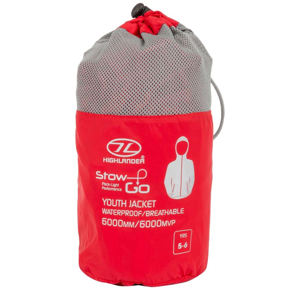 Παιδικό Αδιάβροχο Μπουφάν Highlander Stow & Go Κόκκινο | www.lightgear.gr