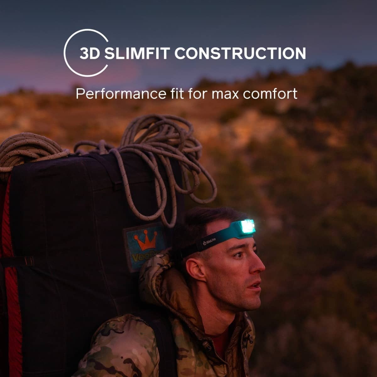 Επαναφορτιζόμενος Φακός Κεφαλής Biolite HeadLamp Yellow 325 | www.lightgear.gr
