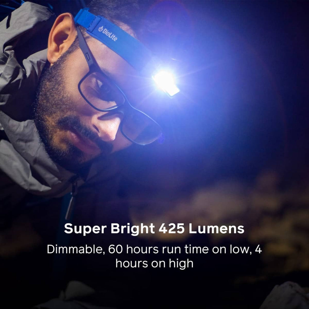 Επαναφορτιζόμενος Φακός Κεφαλής Biolite HeadLamp Grey 425 | www.lightgear.gr