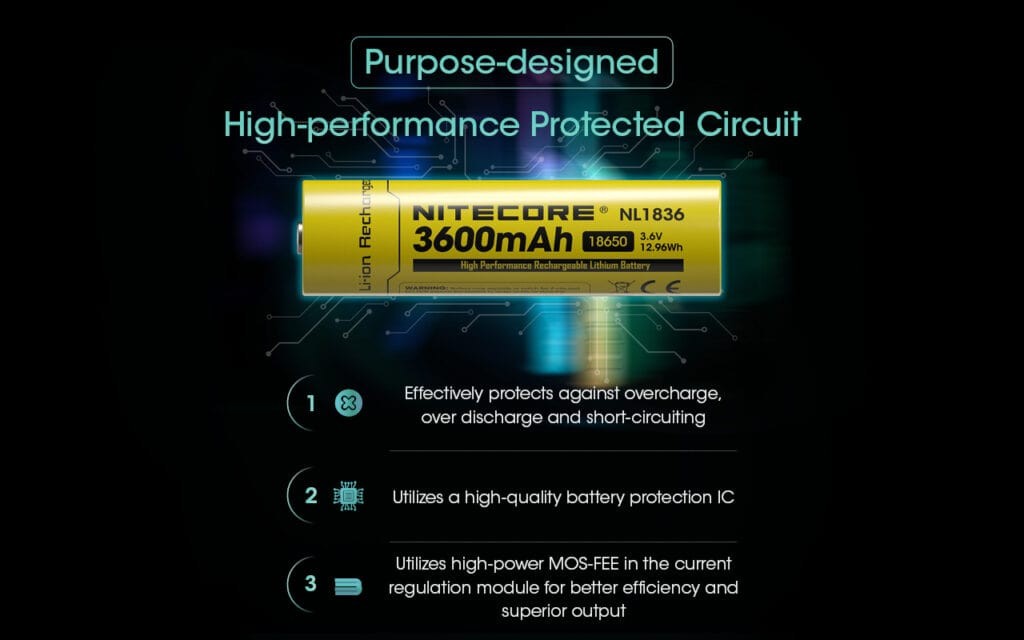 Επαναφορτιζόμενη Μπαταρία Nitecore NL1836 3600mAh 3,6V | www.lightgear.gr
