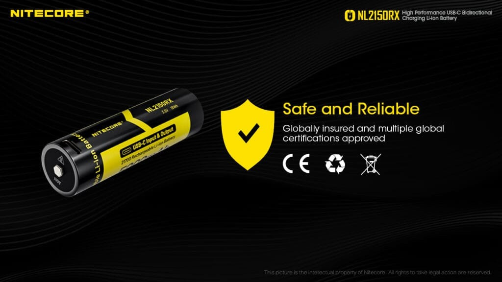 Επαναφορτιζόμενη Μπαταρία Nitecore 21700 NL2150RX 5000mAh 3,6V | www.lightgear.gr