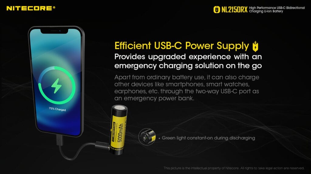 Επαναφορτιζόμενη Μπαταρία Nitecore 21700 NL2150RX 5000mAh 3,6V | www.lightgear.gr