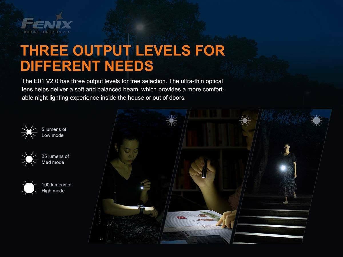 Φακός Μπρελόκ Led Fenix E01 V2.0 | www.lightgear.gr