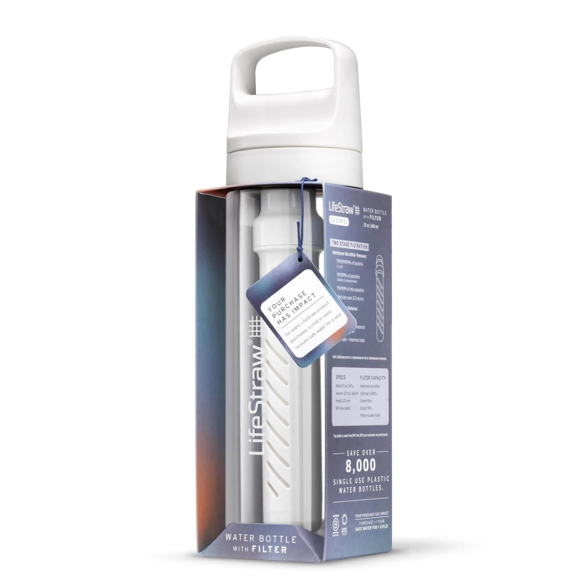Παγούρι με Φίλτρο Νερού LifeStraw Go 650ml Polar White | www.lightgear.gr