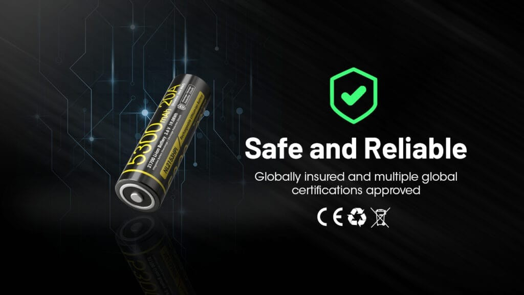 Επαναφορτιζόμενη Μπαταρία Nitecore 21700 NL2153HPi 5300mAh 3,6V | www.lightgear.gr