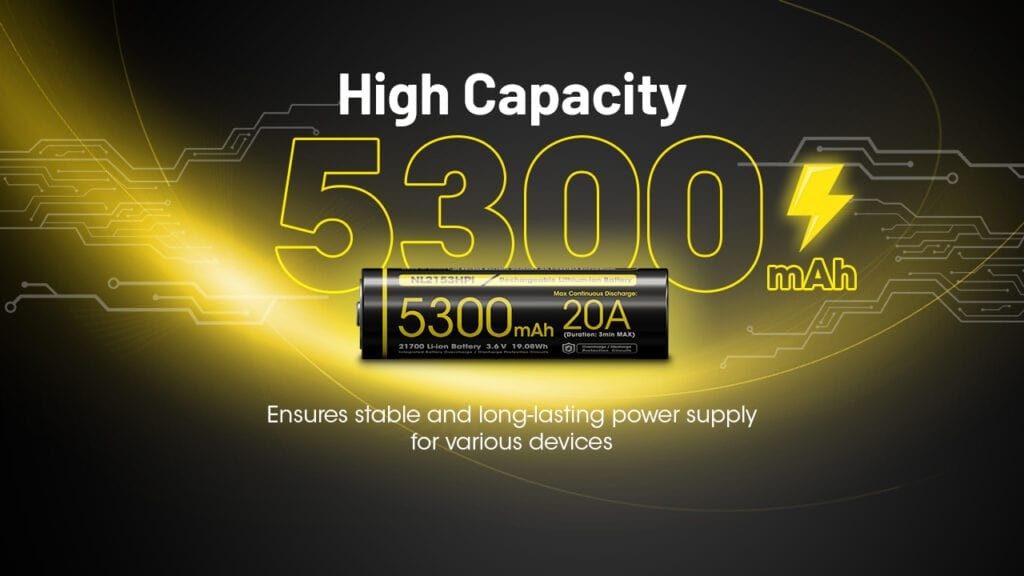 Επαναφορτιζόμενη Μπαταρία Nitecore 21700 NL2153HPi 5300mAh 3,6V | www.lightgear.gr