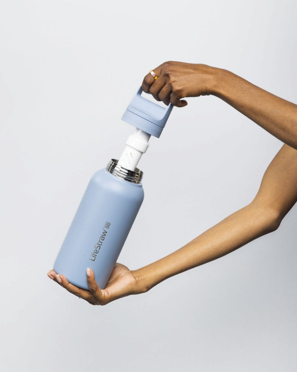 Ανοξείδωτο Παγούρι με Φίλτρο Νερού LifeStraw Go Steel 1000ml Ιcelandic Βlue | www.lightgear.gr
