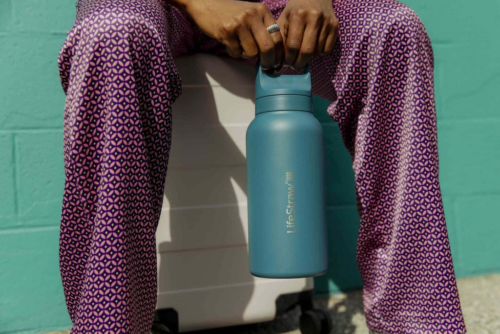 Ανοξείδωτο Παγούρι με Φίλτρο Νερού LifeStraw Go Steel 1000ml Laguna Teal | www.lightgear.gr
