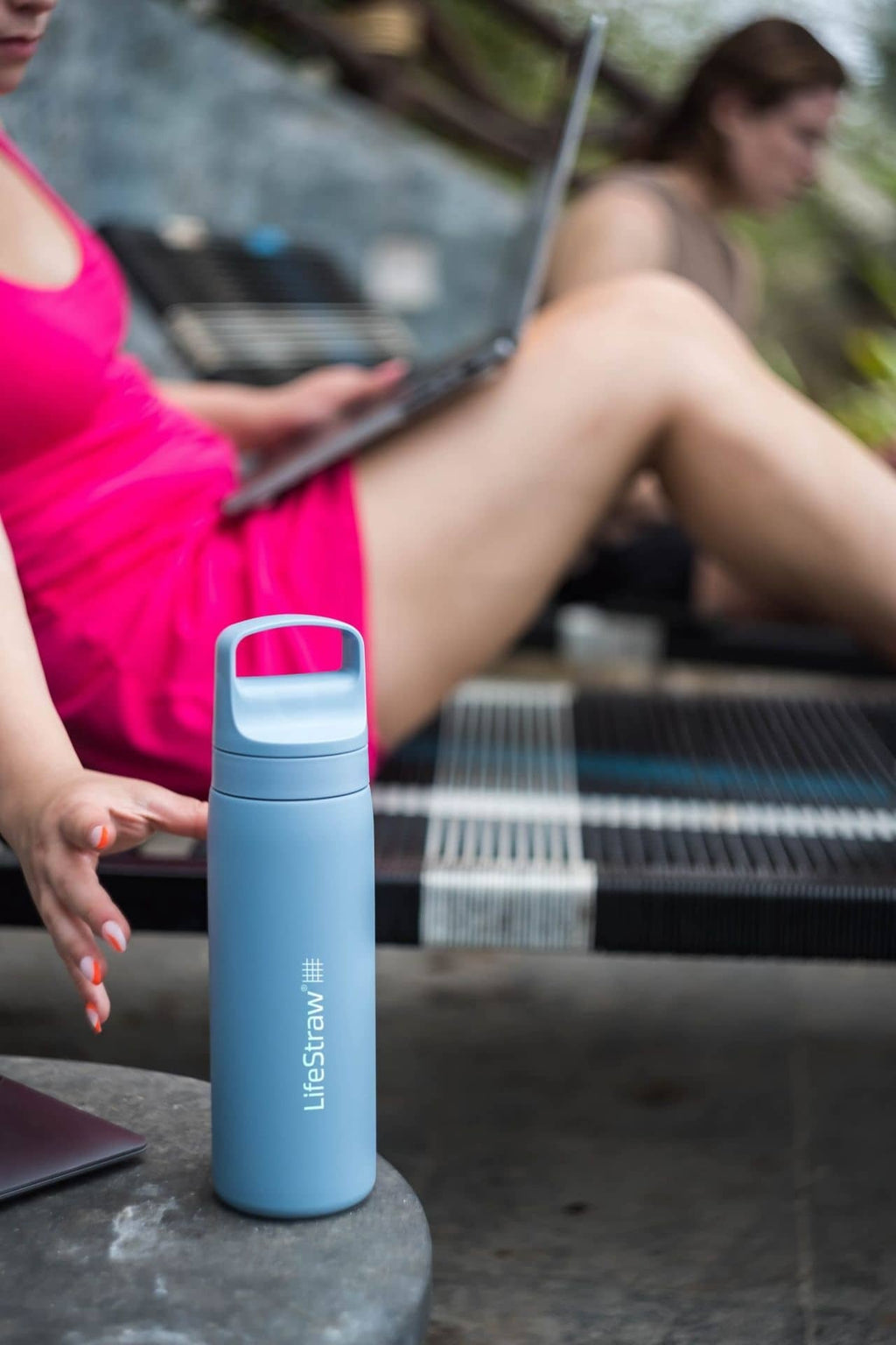 Ανοξείδωτο Παγούρι με Φίλτρο Νερού LifeStraw Go Steel 530ml Ιcelandic Βlue | www.lightgear.gr