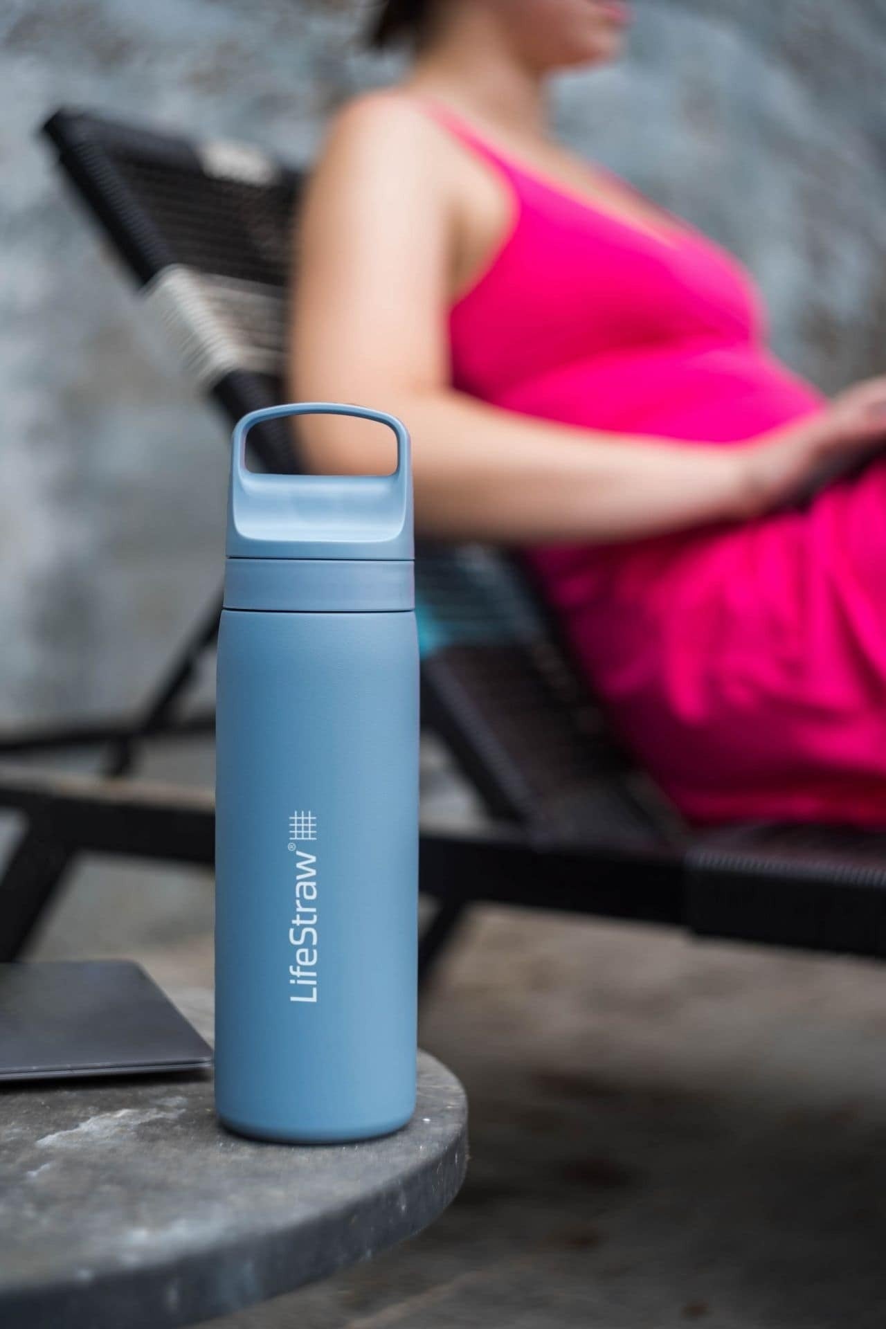 Ανοξείδωτο Παγούρι με Φίλτρο Νερού LifeStraw Go Steel 530ml Ιcelandic Βlue | www.lightgear.gr