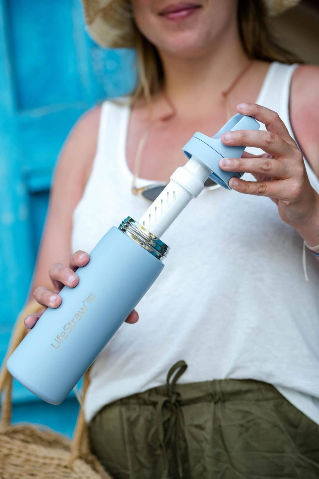 Ανοξείδωτο Παγούρι με Φίλτρο Νερού LifeStraw Go Steel 530ml Ιcelandic Βlue | www.lightgear.gr