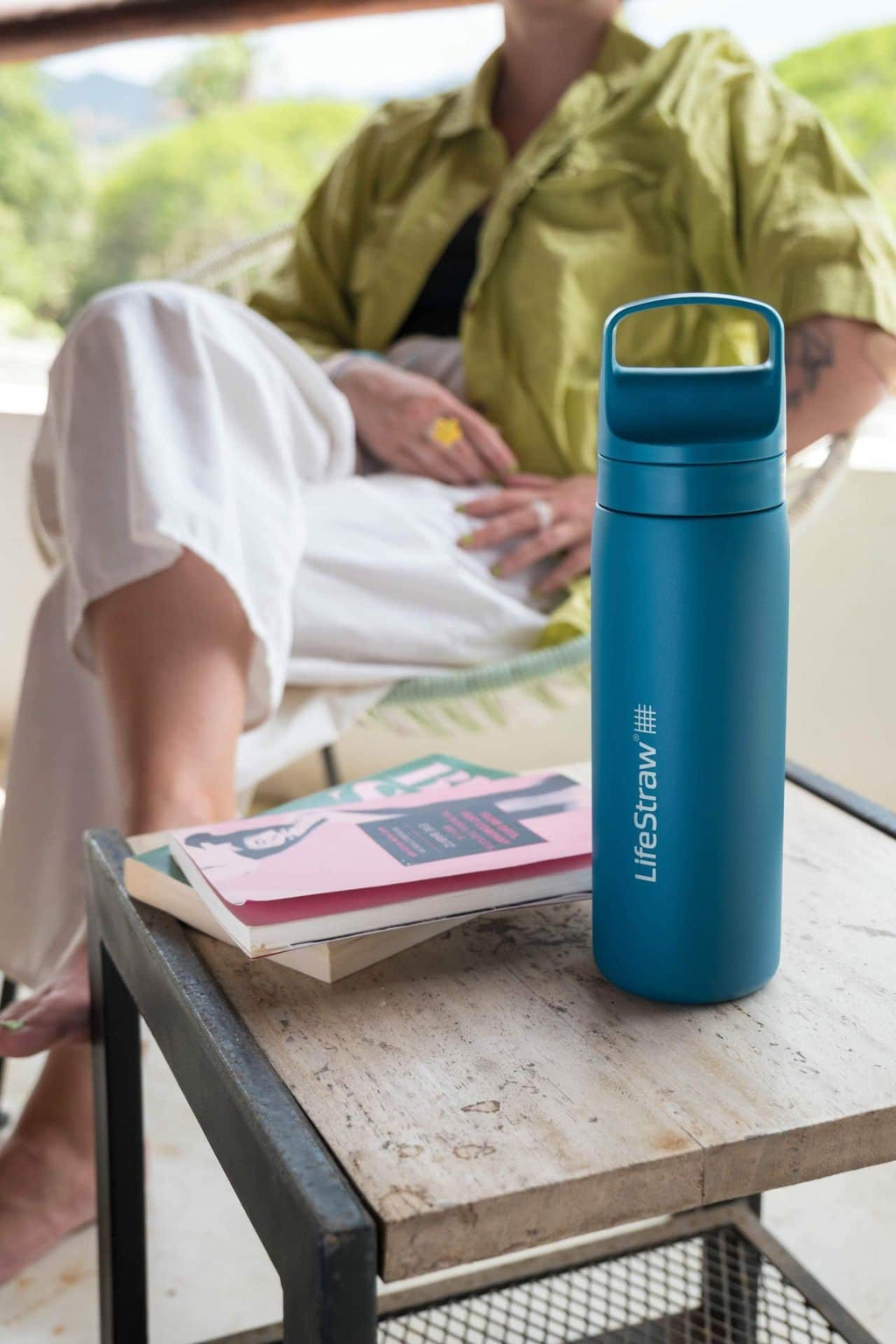 Ανοξείδωτο Παγούρι με Φίλτρο Νερού LifeStraw Go Steel 530ml Laguna Teal | www.lightgear.gr