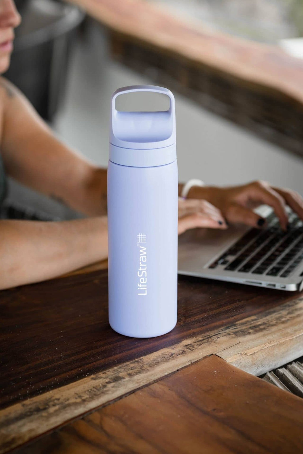 Ανοξείδωτο Παγούρι με Φίλτρο Νερού LifeStraw Go Steel 530ml Provence Purple | www.lightgear.gr