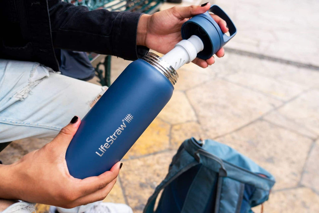 Ανοξείδωτο Παγούρι με Φίλτρο Νερού LifeStraw Go Steel 700ml Aegean Sea | www.lightgear.gr
