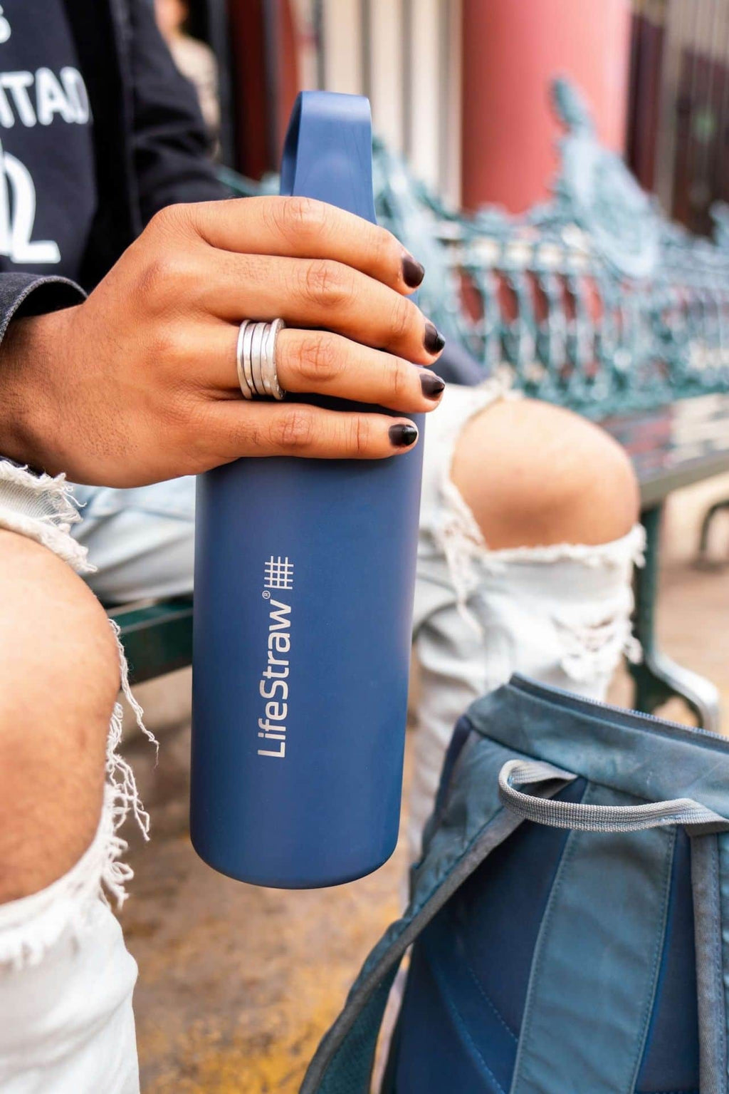 Ανοξείδωτο Παγούρι με Φίλτρο Νερού LifeStraw Go Steel 700ml Aegean Sea | www.lightgear.gr