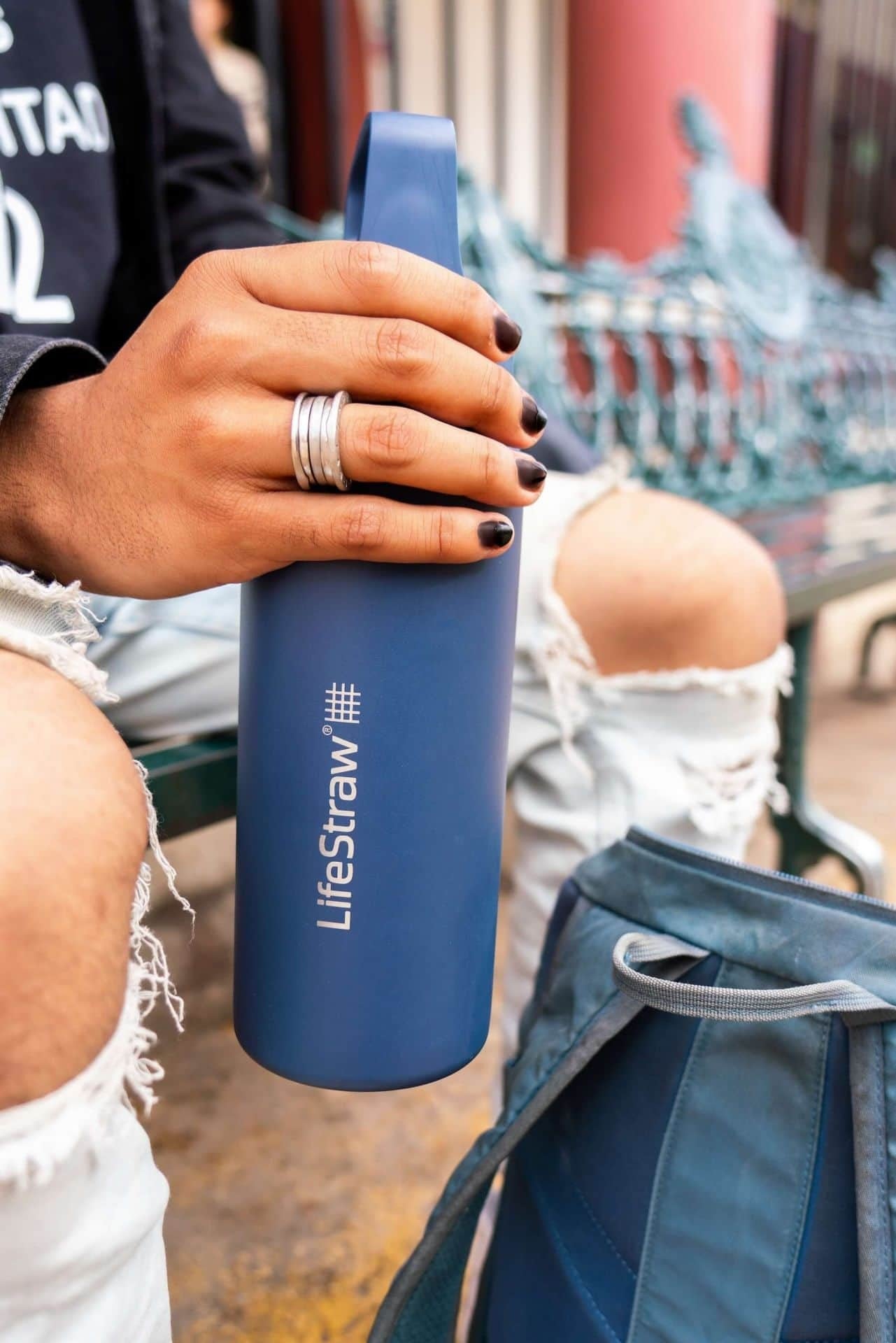 Ανοξείδωτο Παγούρι με Φίλτρο Νερού LifeStraw Go Steel 700ml Aegean Sea | www.lightgear.gr