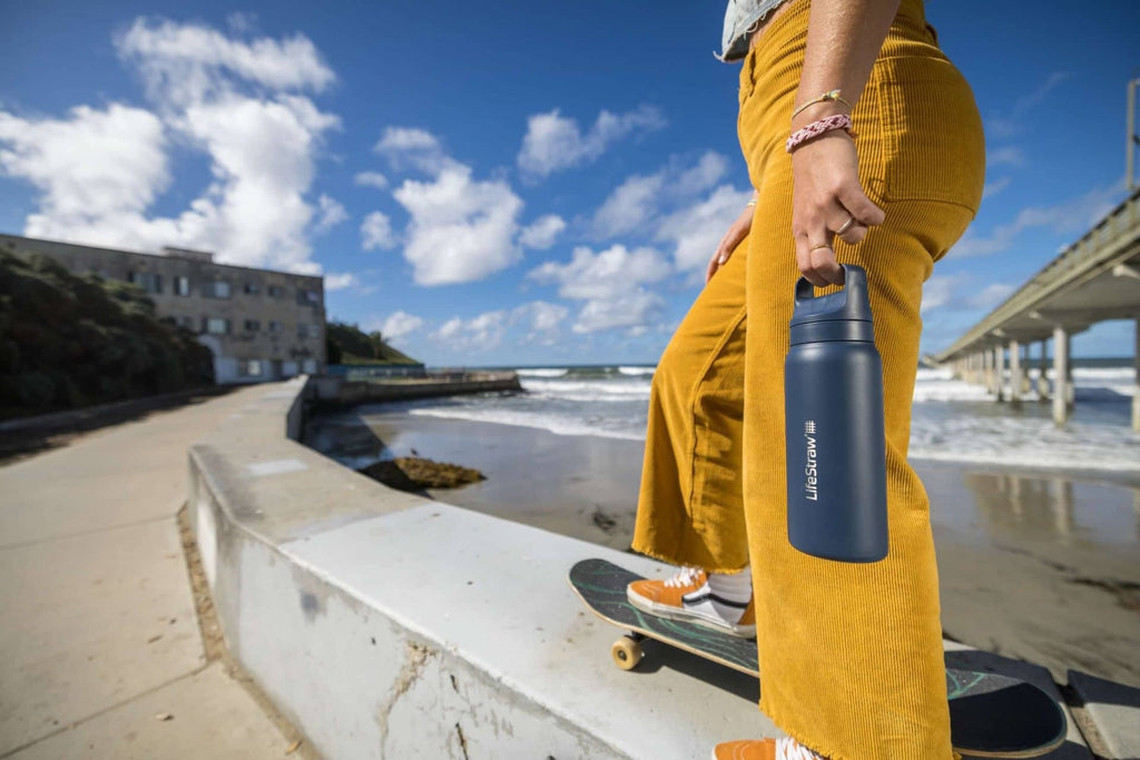 Ανοξείδωτο Παγούρι με Φίλτρο Νερού LifeStraw Go Steel 700ml Aegean Sea | www.lightgear.gr