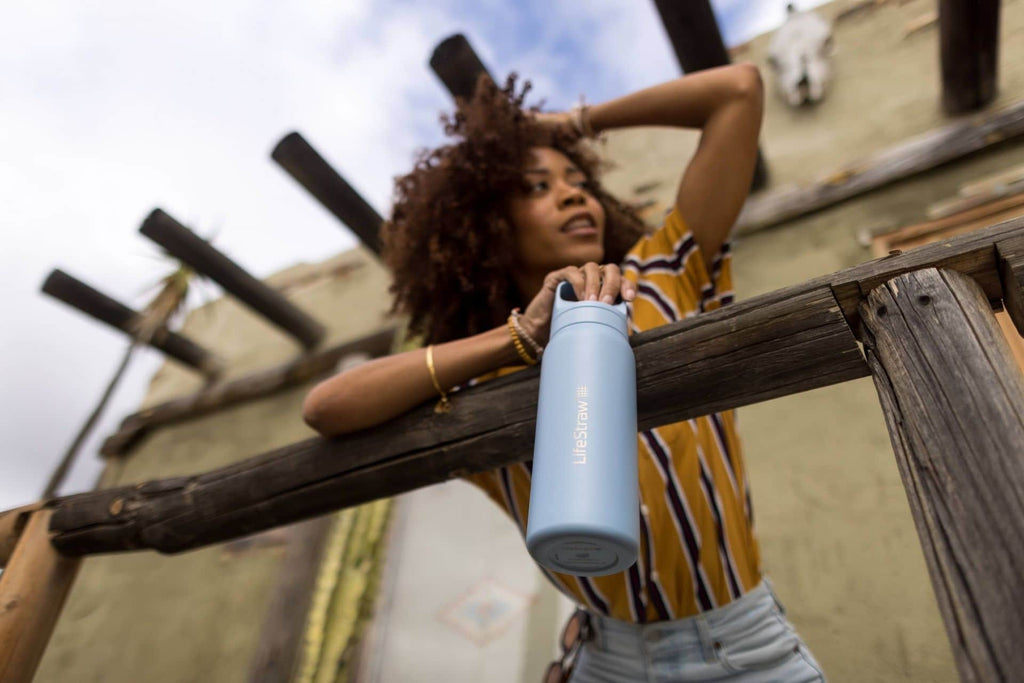 Ανοξείδωτο Παγούρι με Φίλτρο Νερού LifeStraw Go Steel 700ml Ιcelandic Βlue | www.lightgear.gr