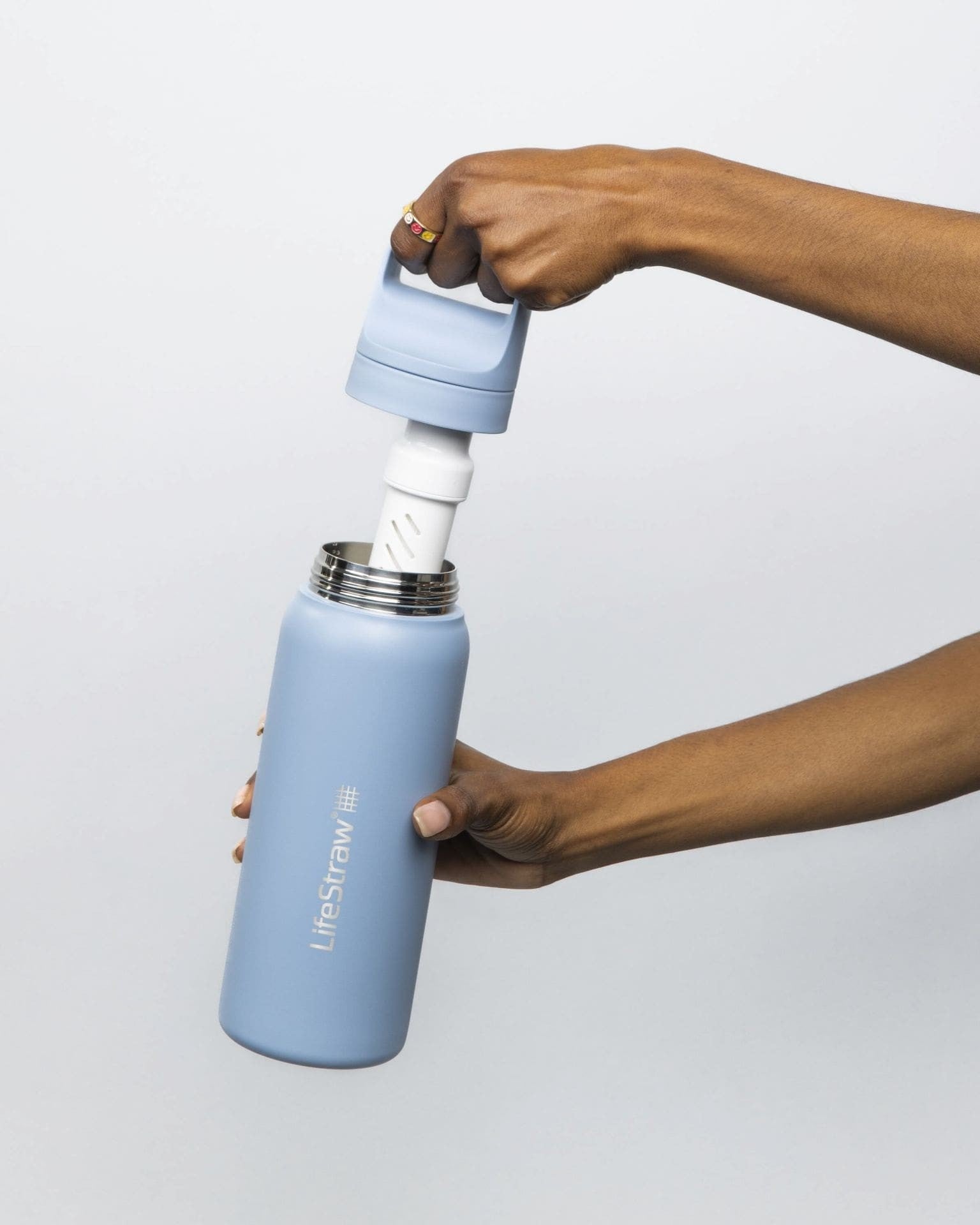 Ανοξείδωτο Παγούρι με Φίλτρο Νερού LifeStraw Go Steel 700ml Ιcelandic Βlue | www.lightgear.gr