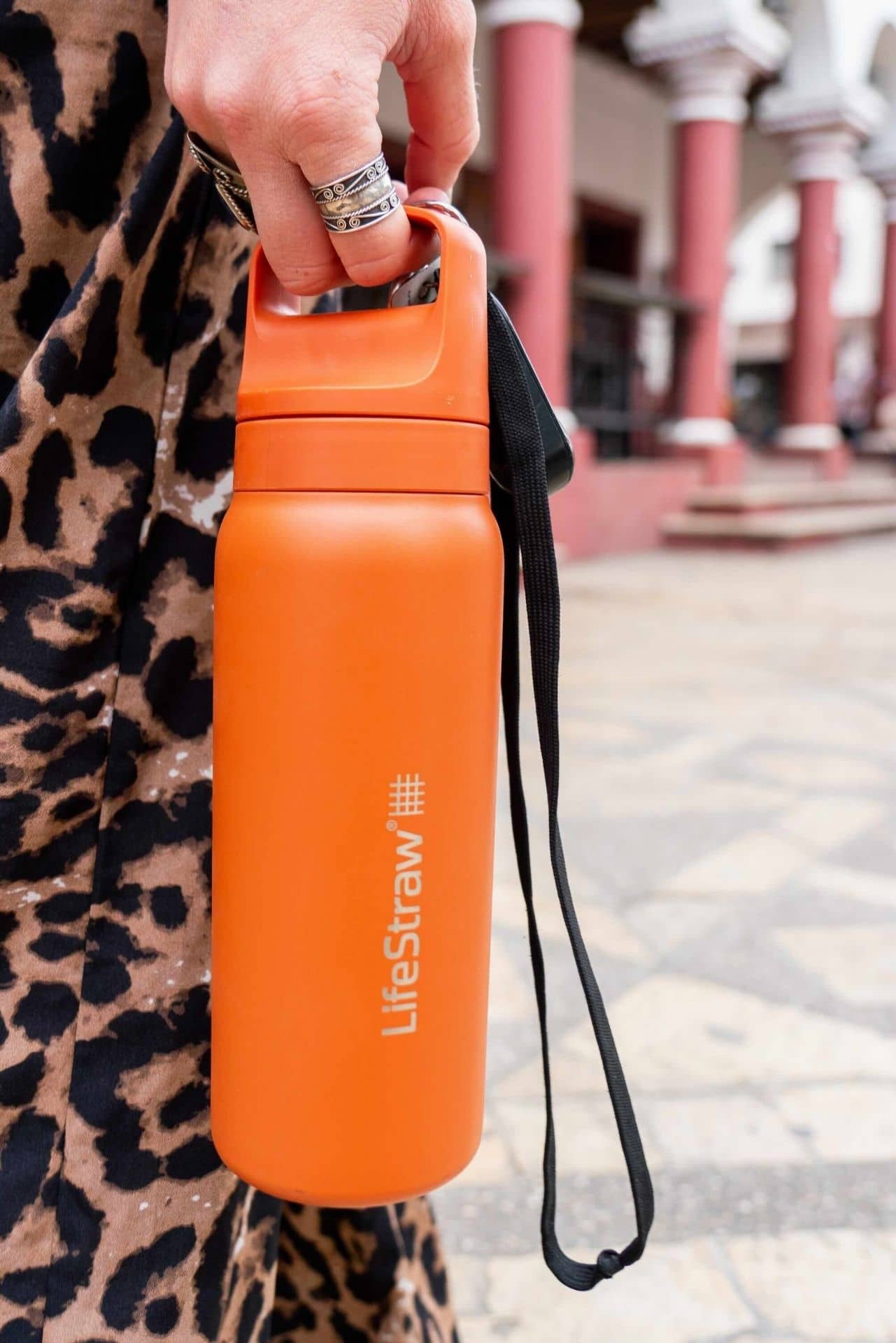 Ανοξείδωτο Παγούρι με Φίλτρο Νερού LifeStraw Go Steel 700ml Κyoto Οrange | www.lightgear.gr