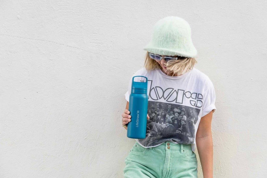 Ανοξείδωτο Παγούρι με Φίλτρο Νερού LifeStraw Go Steel 700ml Laguna Teal | www.lightgear.gr