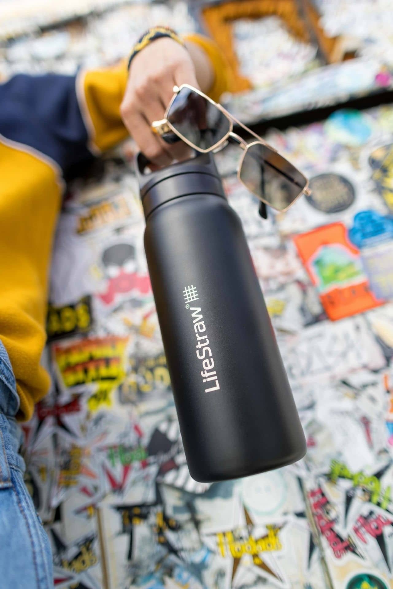 Ανοξείδωτο Παγούρι με Φίλτρο Νερού LifeStraw Go Steel 700ml Nordic Noir | www.lightgear.gr