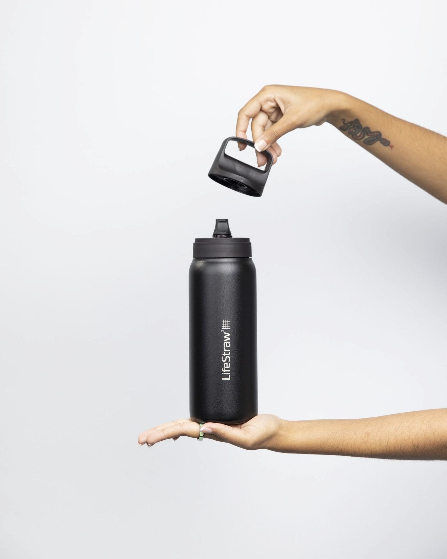 Ανοξείδωτο Παγούρι με Φίλτρο Νερού LifeStraw Go Steel 700ml Nordic Noir | www.lightgear.gr