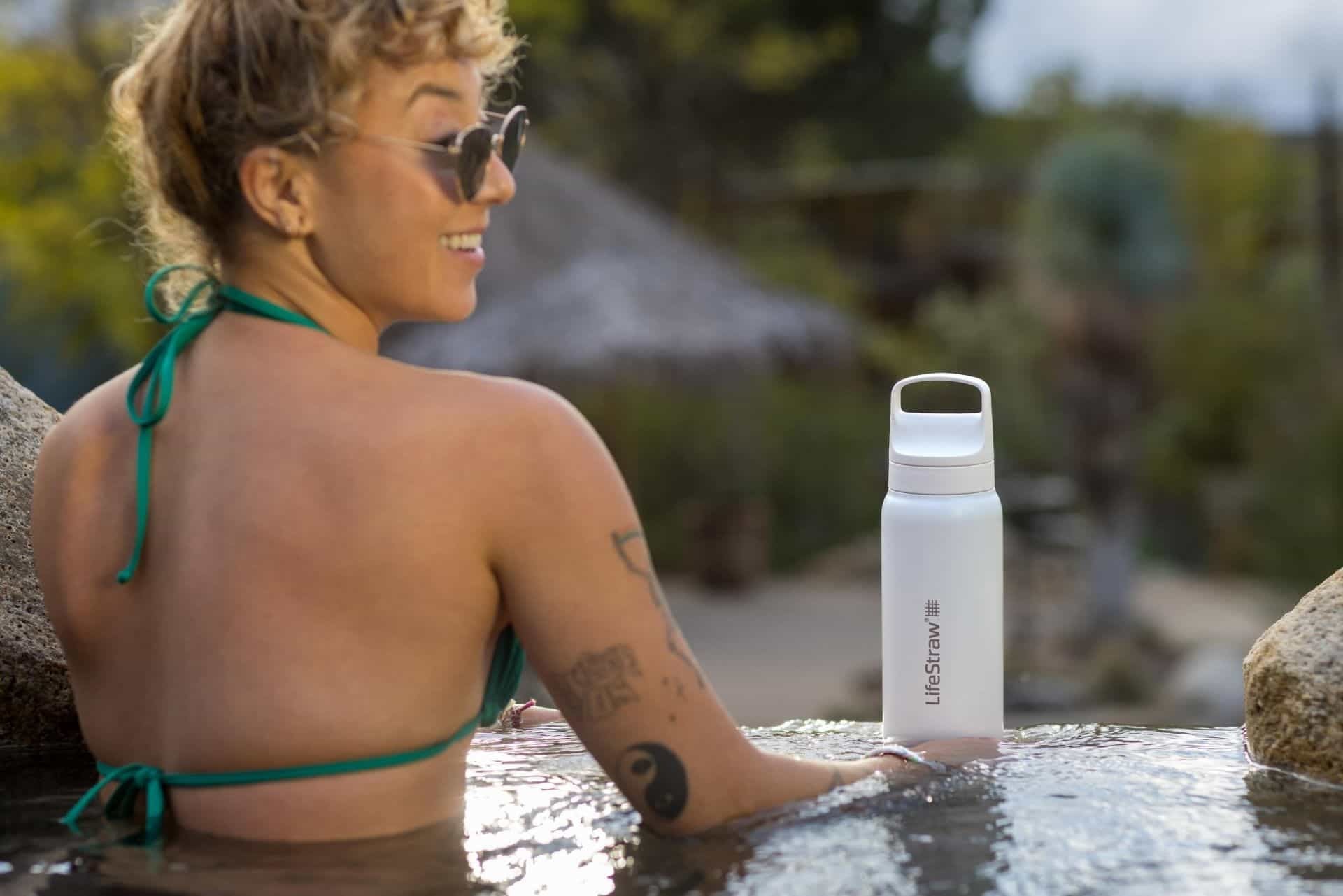 Ανοξείδωτο Παγούρι με Φίλτρο Νερού LifeStraw Go Steel 700ml Polar White | www.lightgear.gr