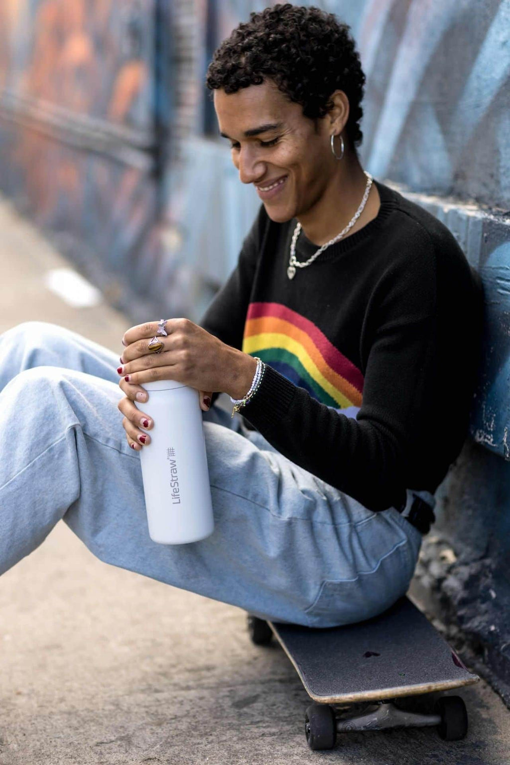 Ανοξείδωτο Παγούρι με Φίλτρο Νερού LifeStraw Go Steel 700ml Polar White | www.lightgear.gr