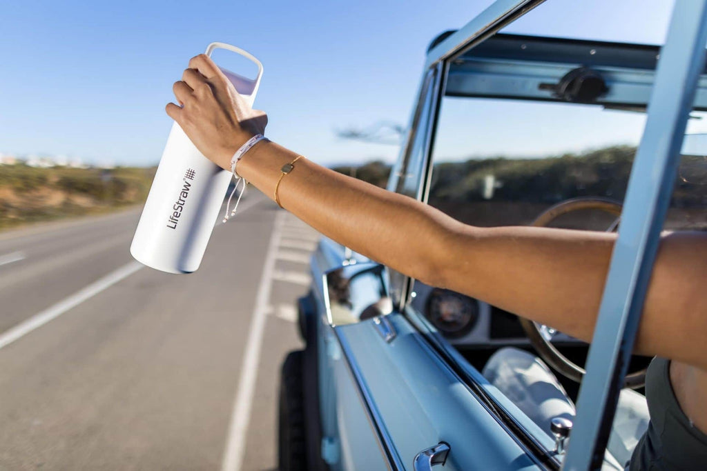 Ανοξείδωτο Παγούρι με Φίλτρο Νερού LifeStraw Go Steel 700ml Polar White | www.lightgear.gr